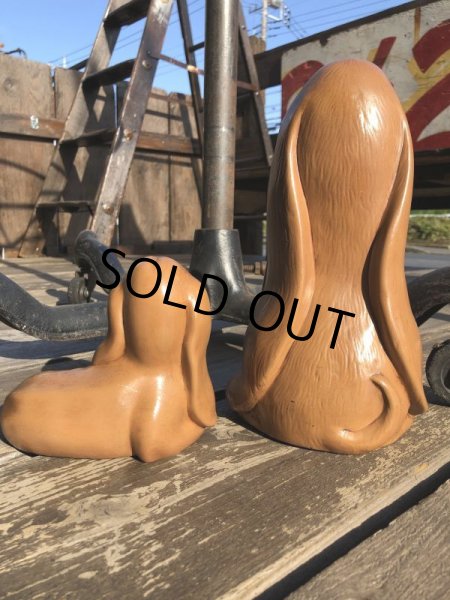 画像3: 70s Vintage Sad Big Eyes Basset Hound Dogs Ceramic Figurines (B662)  (3)