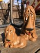 画像1: 70s Vintage Sad Big Eyes Basset Hound Dogs Ceramic Figurines (B662)  (1)