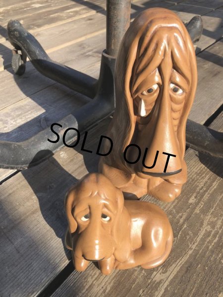 画像5: 70s Vintage Sad Big Eyes Basset Hound Dogs Ceramic Figurines (B662)  (5)