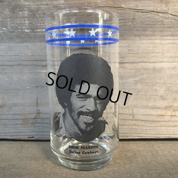 画像1: 70s Vintage BUGER KING / Dr. Pepper Glass NFL Dallas Cowboys Drew Pearson (G049) (1)