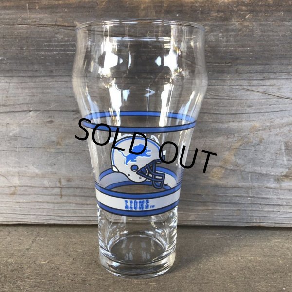 画像1: Vintage Coca Cola Glass NFL LIONS (G063) (1)