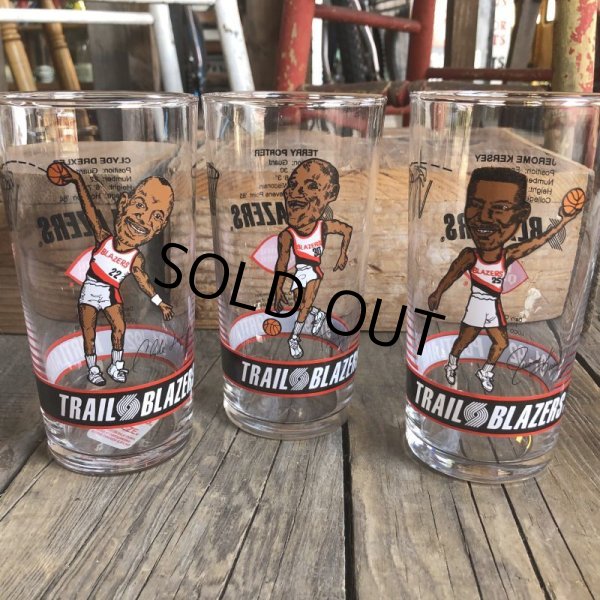 画像5: Vintage Dairy Queen Glass NBA Portland Trail Blazers '91-'92 JEROME KERSEY (G003) (5)
