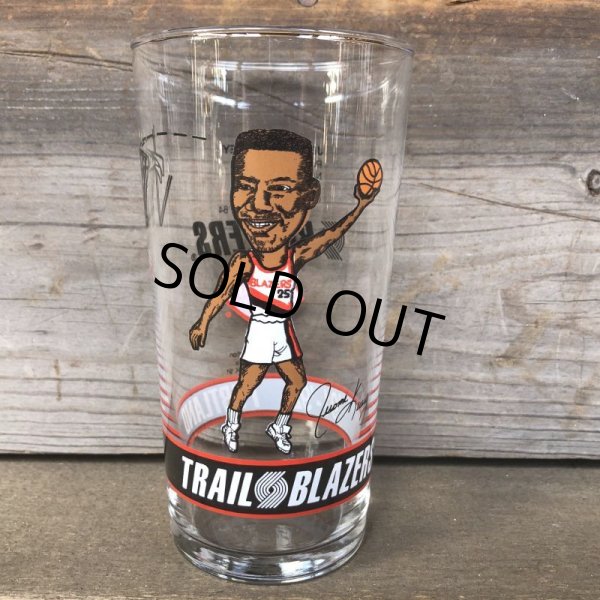 画像1: Vintage Dairy Queen Glass NBA Portland Trail Blazers '91-'92 JEROME KERSEY (G003) (1)