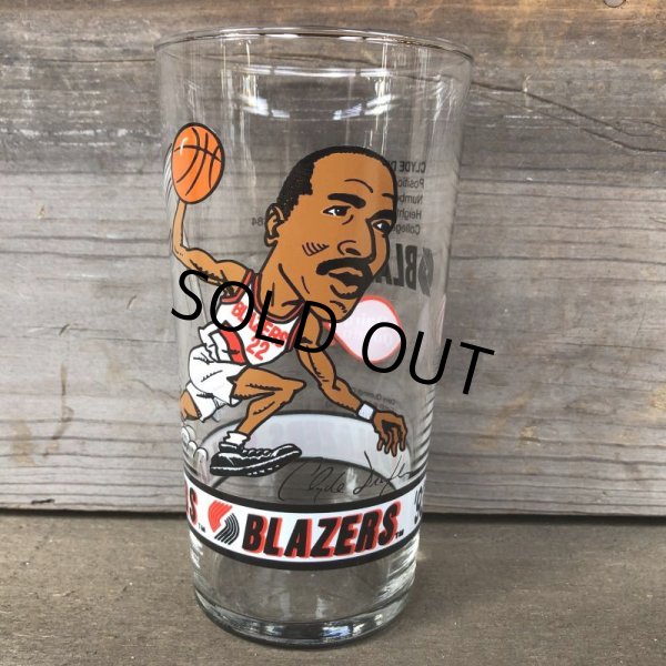 画像1: Vintage Dairy Queen Glass NBA Portland Trail Blazers '93-'94 CLYDE DREXLER (G012) (1)