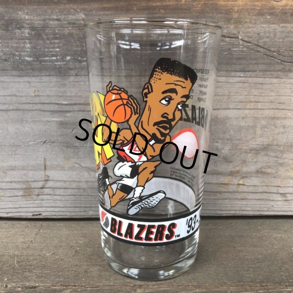 画像1: Vintage Dairy Queen Glass NBA Portland Trail Blazers '93-'94 ROD STRICKLAND (G013) (1)