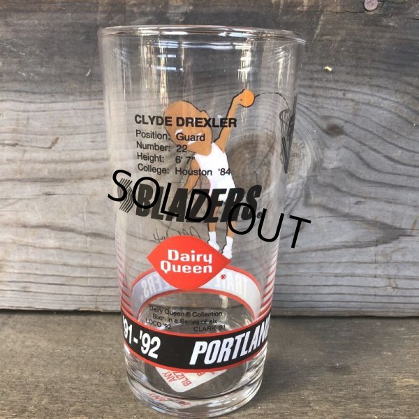 画像4: Vintage Dairy Queen Glass NBA Portland Trail Blazers '91-'92 CLYDE DREXLER (G001) (4)