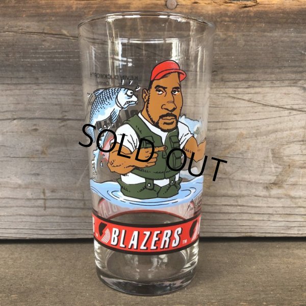 画像1: Vintage Dairy Queen Glass NBA Portland Trail Blazers '92-'93 KEVIN DUCKWORTH (G004) (1)