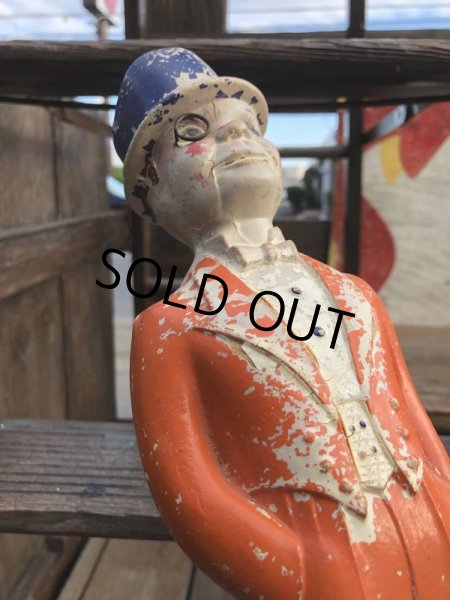 画像8: 1940s Vintage Charlie McCarthy Chalkware Carnival Statue (B673) (8)
