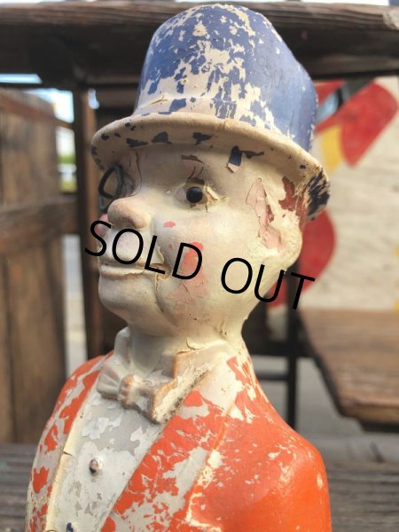画像5: 1940s Vintage Charlie McCarthy Chalkware Carnival Statue (B673) (5)