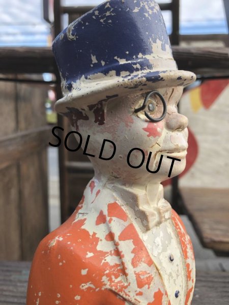 画像6: 1940s Vintage Charlie McCarthy Chalkware Carnival Statue (B673) (6)