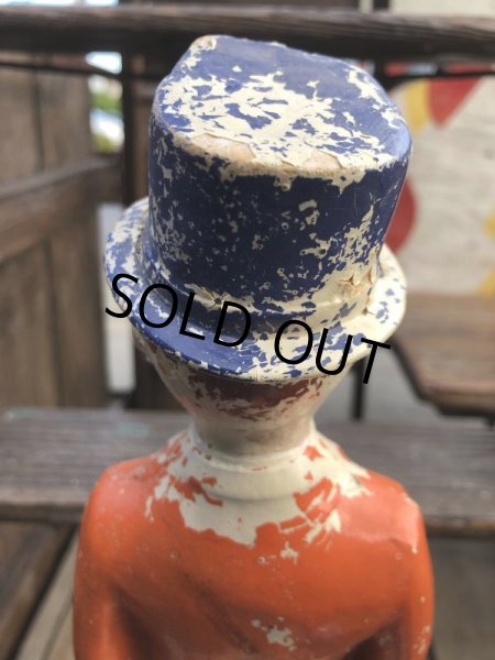 画像10: 1940s Vintage Charlie McCarthy Chalkware Carnival Statue (B673) (10)
