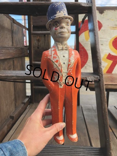 画像11: 1940s Vintage Charlie McCarthy Chalkware Carnival Statue (B673) (11)