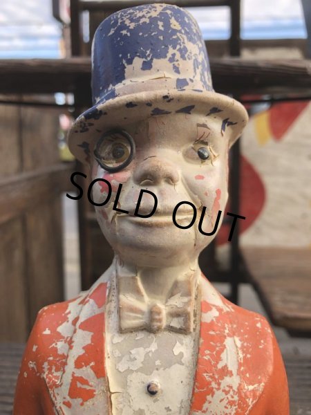 画像7: 1940s Vintage Charlie McCarthy Chalkware Carnival Statue (B673) (7)