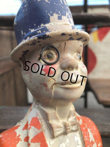 画像9: 1940s Vintage Charlie McCarthy Chalkware Carnival Statue (B673) (9)
