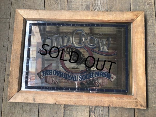 画像2: Vintage OLD CROW Kentucky Whiskey  Store Display Bar Pub Mirror Sign (B676) (2)