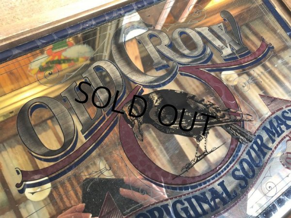 画像9: Vintage OLD CROW Kentucky Whiskey  Store Display Bar Pub Mirror Sign (B676) (9)