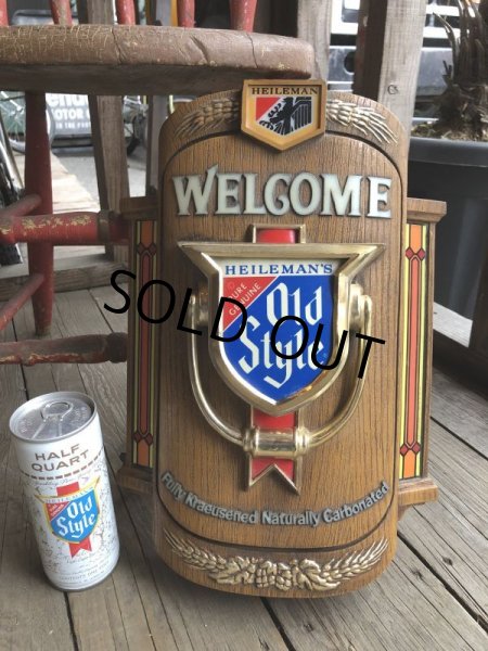 画像1: 70s Vintage Heileman Old Style Beer Store Display Lighted Sign WELCOM (B678) (1)