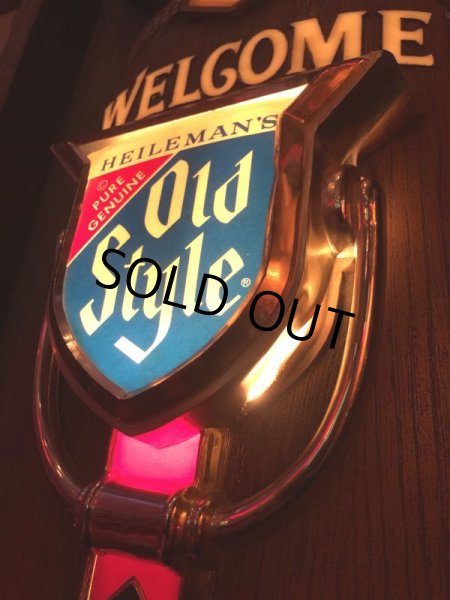 画像13: 70s Vintage Heileman Old Style Beer Store Display Lighted Sign WELCOM (B678) (13)