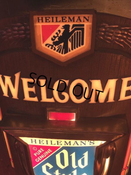 画像6: 70s Vintage Heileman Old Style Beer Store Display Lighted Sign WELCOM (B678) (6)