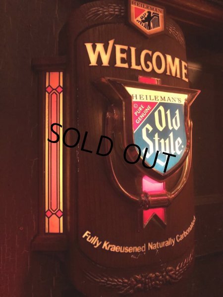 画像5: 70s Vintage Heileman Old Style Beer Store Display Lighted Sign WELCOM (B678) (5)