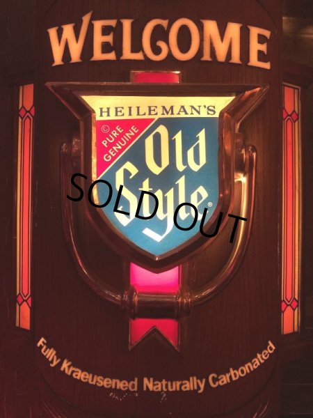 画像17: 70s Vintage Heileman Old Style Beer Store Display Lighted Sign WELCOM (B678) (17)