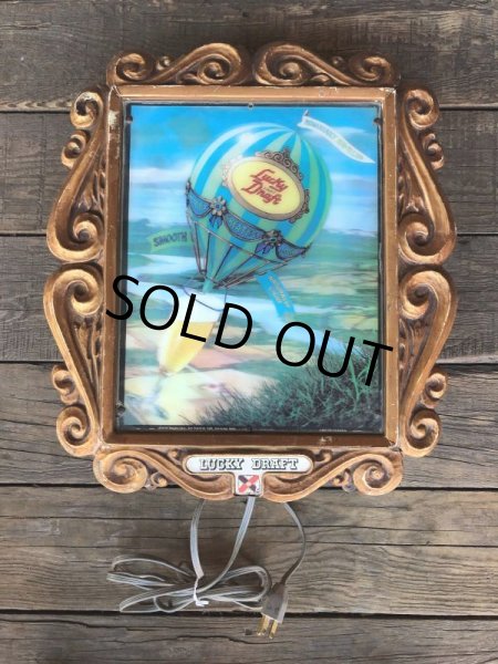 画像10: 70s Vintage Lucky Draft Beer Store Display Lighted Sign (B679) (10)
