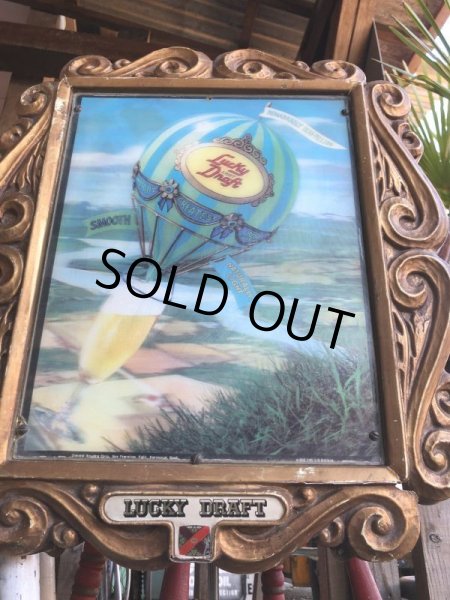 画像7: 70s Vintage Lucky Draft Beer Store Display Lighted Sign (B679) (7)