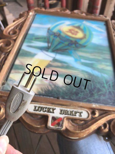 画像13: 70s Vintage Lucky Draft Beer Store Display Lighted Sign (B679) (13)