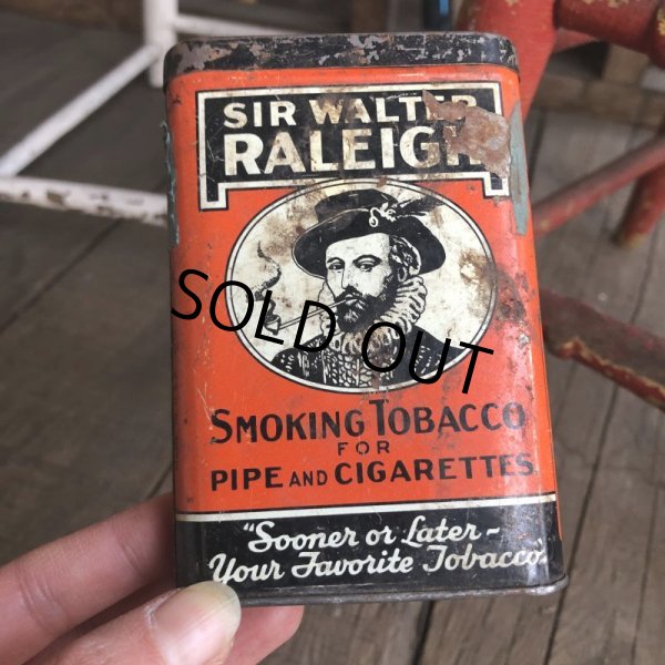 画像1: Vintage Raleigh Tabacco Pocket Tin Can (B682)     (1)