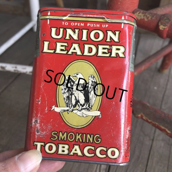 画像1: Vintage Union Leader Tabacco Pocket Tin Can (B687)     (1)