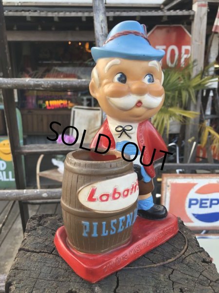 画像2: Vintage LABATT's PILSENER Beer Swizzle Stick Holder Vinyl Statue (B690) (2)