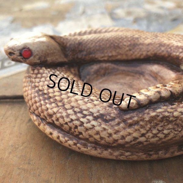 画像5: 70s Vintage Disneyland Adveture Land RANDOTTI Rattle Snake Ceramic Ashtray (B697) (5)