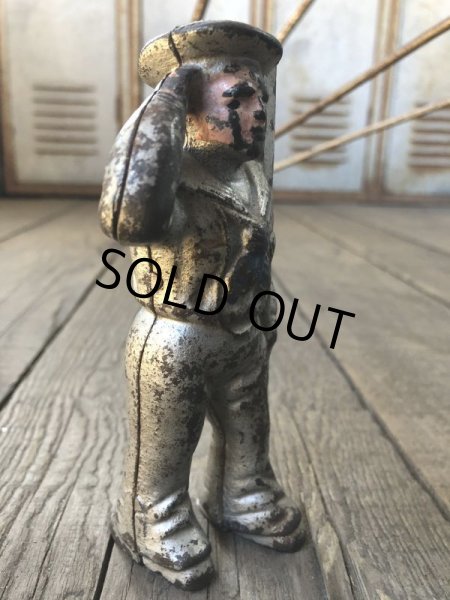 画像4: Antique Original Hubley Cast Iron Saluting Sailor Bank  (B703) (4)