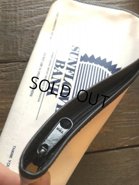 画像3: Vintage Zippered Vinyl Bank Money Bag Sunflower Bank (B714) (3)