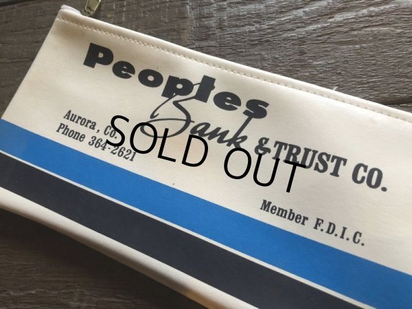 画像2: Vintage Zippered Vinyl Bank Money Bag Peoples Bank (B710) (2)