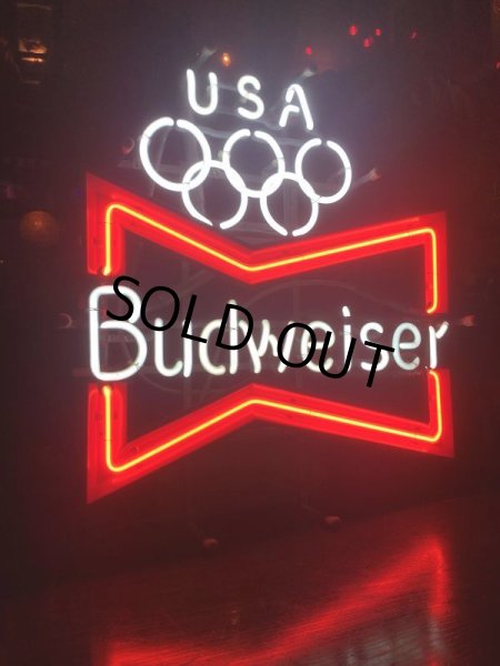 画像12: Vintage Budweiser LA Olympic x Bowtie Store Display Neon Sign (B722) (12)