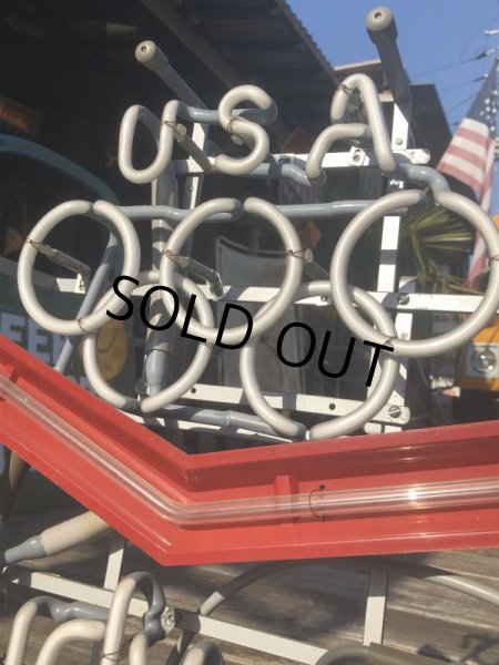 画像4: Vintage Budweiser LA Olympic x Bowtie Store Display Neon Sign (B722) (4)