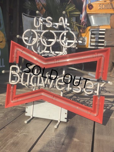 画像2: Vintage Budweiser LA Olympic x Bowtie Store Display Neon Sign (B722) (2)