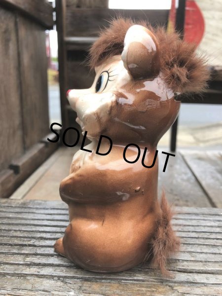 画像4: Vintage 50s JAPAN Ceramic Coin Bank Squirrel Chipmunk (B739) (4)
