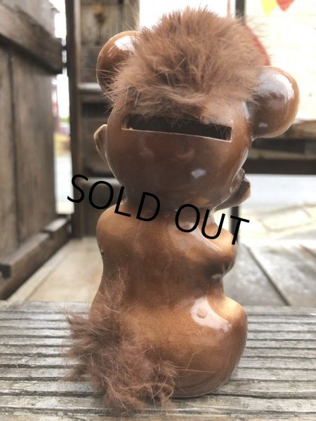 画像5: Vintage 50s JAPAN Ceramic Coin Bank Squirrel Chipmunk (B739) (5)