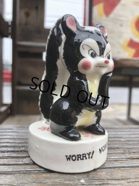 画像8: Vintage 50s JAPAN Ceramic Message Doll WORRY!WORRY! (B740) (8)