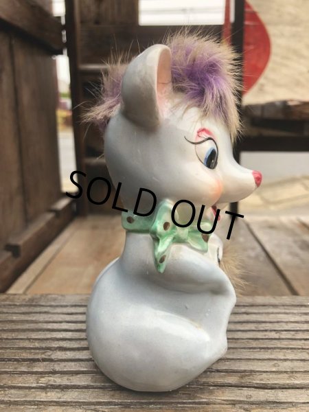 画像5: Vintage 50s JAPAN Ceramic Coin Bank Mouse (B738) (5)