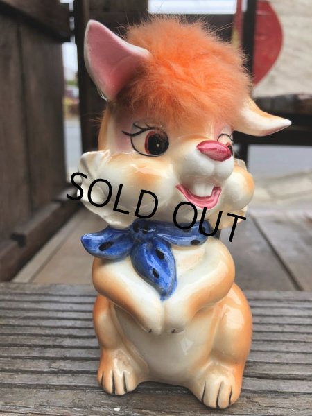 画像9: Vintage 50s JAPAN Ceramic Coin Bank Bunny (B737) (9)
