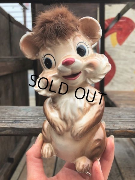 画像1: Vintage 50s JAPAN Ceramic Coin Bank Squirrel Chipmunk (B739) (1)