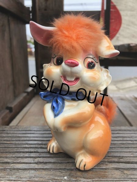 画像2: Vintage 50s JAPAN Ceramic Coin Bank Bunny (B737) (2)