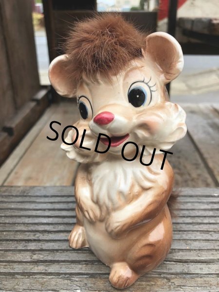 画像3: Vintage 50s JAPAN Ceramic Coin Bank Squirrel Chipmunk (B739) (3)