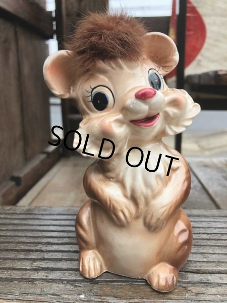 画像2: Vintage 50s JAPAN Ceramic Coin Bank Squirrel Chipmunk (B739) (2)