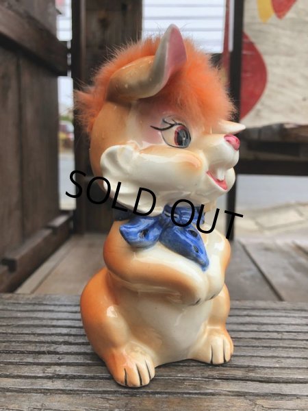 画像5: Vintage 50s JAPAN Ceramic Coin Bank Bunny (B737) (5)