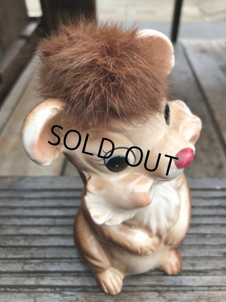 画像8: Vintage 50s JAPAN Ceramic Coin Bank Squirrel Chipmunk (B739) (8)