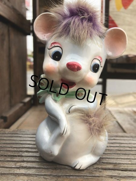 画像2: Vintage 50s JAPAN Ceramic Coin Bank Mouse (B738) (2)